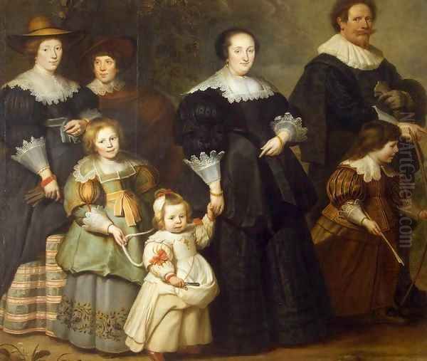 Self-Portrait of the Artist with his Wife Suzanne Cock and their Children Oil Painting by Cornelis De Vos