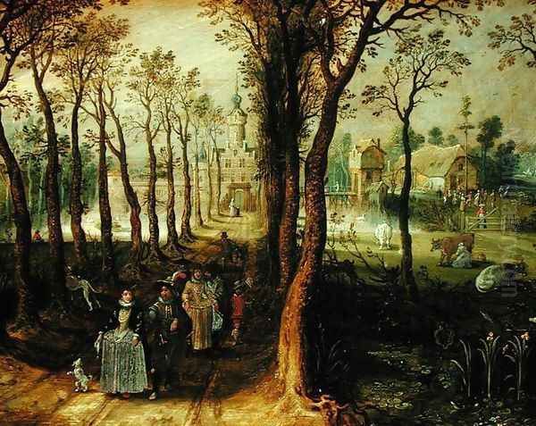 The Castle in the Marsh Oil Painting by Adriaen Pietersz. Van De Venne