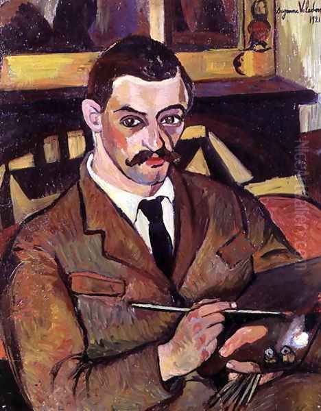 Portrait of Maurice Utrillo (1883-1955) 1921 Oil Painting by Suzanne Valadon