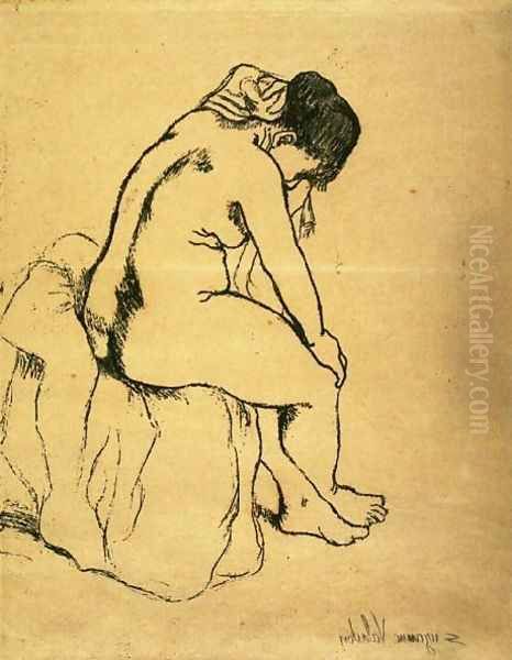 Bather Seated Oil Painting by Suzanne Valadon