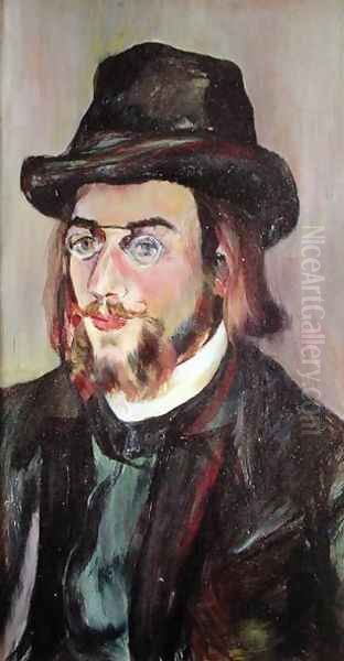 Portrait of Erik Satie (1866-1925) c.1892 Oil Painting by Suzanne Valadon