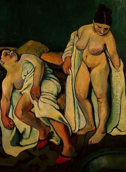 After the Bath Oil Painting by Suzanne Valadon