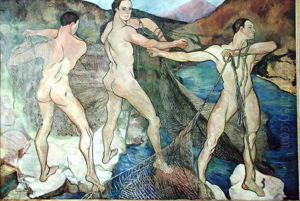 Casting the Net, 1914 Oil Painting by Suzanne Valadon