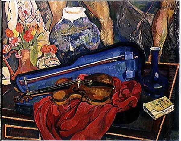 The Violin Case, 1923 Oil Painting by Suzanne Valadon