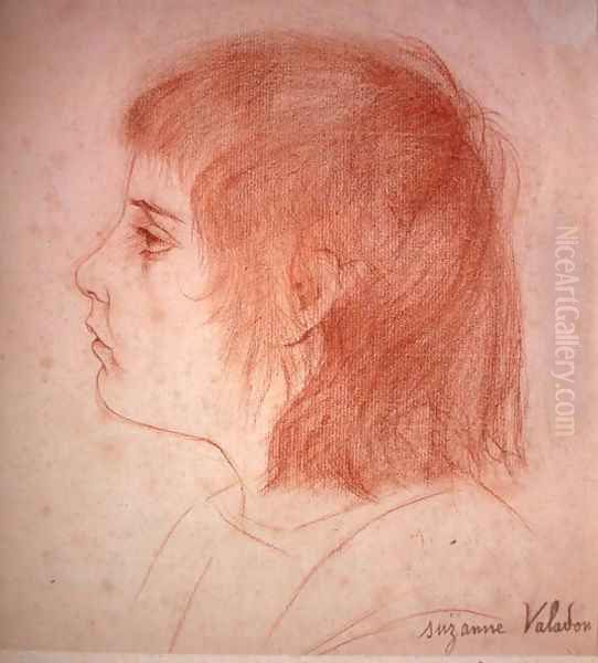 Portrait of Maurice Utrillo as a Child, c.1888-90 Oil Painting by Suzanne Valadon