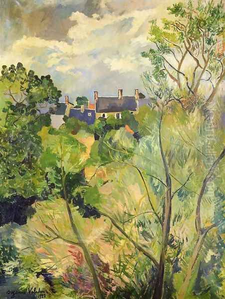 View from My Window in Genets (Brittany) Oil Painting by Suzanne Valadon