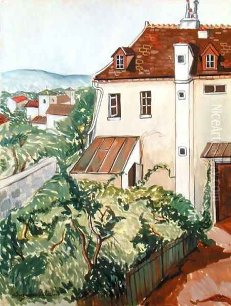 View of a Garden Oil Painting by Suzanne Valadon