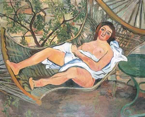 Femme dans un hamac Oil Painting by Suzanne Valadon