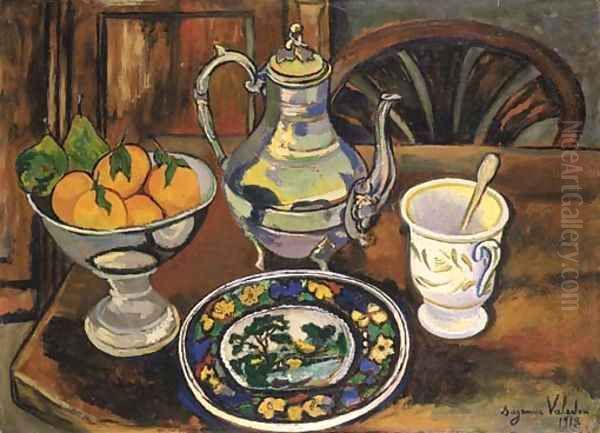 Nature morte a la coupe de fruits Oil Painting by Suzanne Valadon