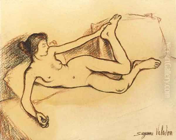 Femme allongee sur un lit Oil Painting by Suzanne Valadon