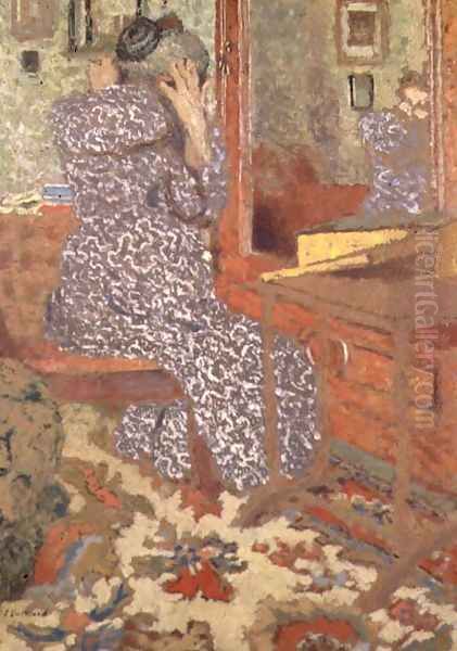 Madame Vuillard Arranging her Hair, 1900 Oil Painting by Jean-Edouard Vuillard