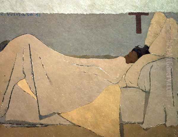 In Bed, Au lit. 1891 Oil Painting by Jean-Edouard Vuillard