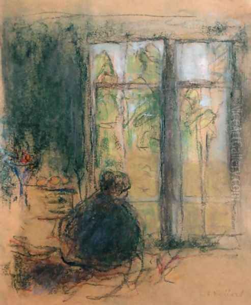 Madame Vuillard at the window, 1915 ( Oil Painting by Jean-Edouard Vuillard