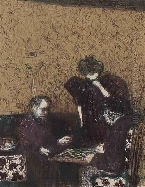 Game of Draughts Oil Painting by Jean-Edouard Vuillard