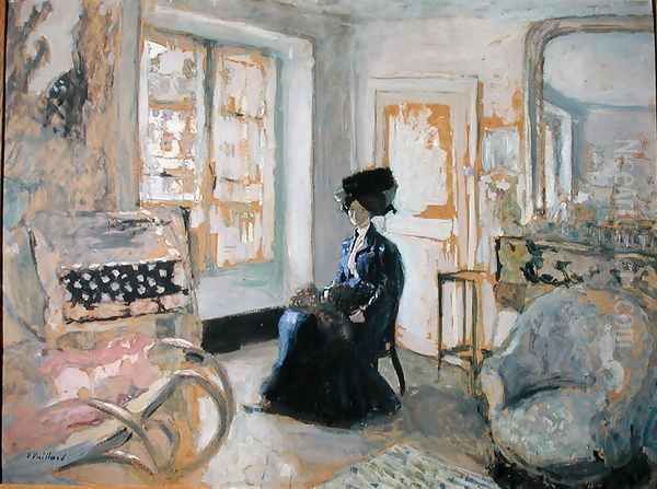 Model in a Blue Dress Oil Painting by Jean-Edouard Vuillard