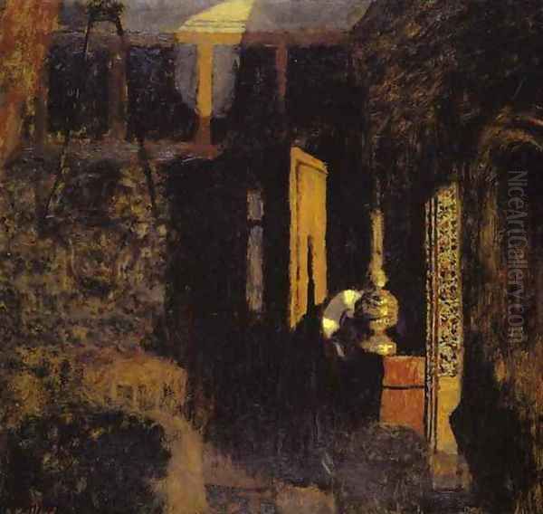 Interior Scene, Called 'Mystery'. (Scene d'Interieur, dit 'Mystere') 1896-97 Oil Painting by Jean-Edouard Vuillard