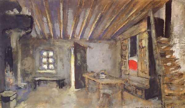 Studio Interior, Model for the Scenery of 'La Lepreuse' Oil Painting by Jean-Edouard Vuillard