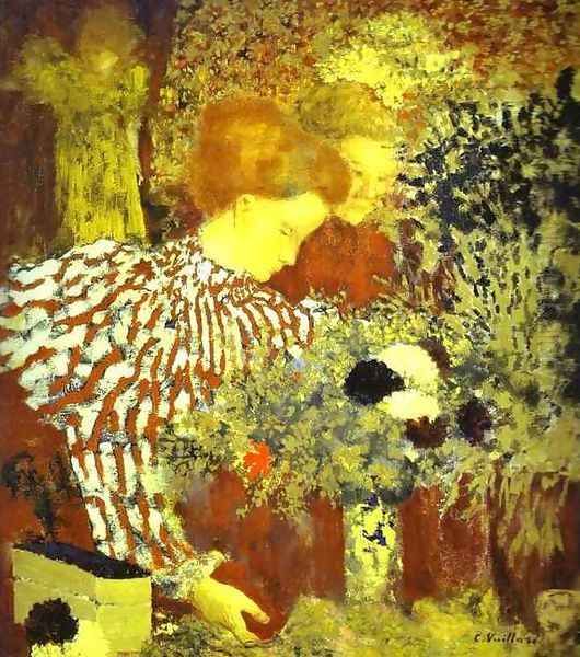 The Stripped Blouse (Le Corsage raye) 1895 Oil Painting by Jean-Edouard Vuillard