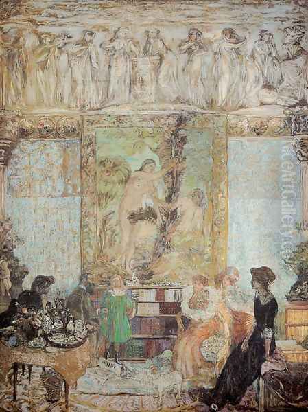 Library Oil Painting by Jean-Edouard Vuillard