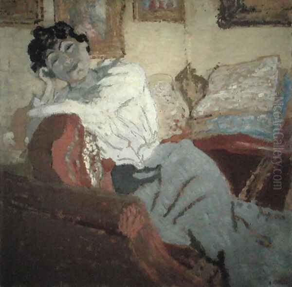 Madame Hessel on the Sofa, 1900 Oil Painting by Jean-Edouard Vuillard