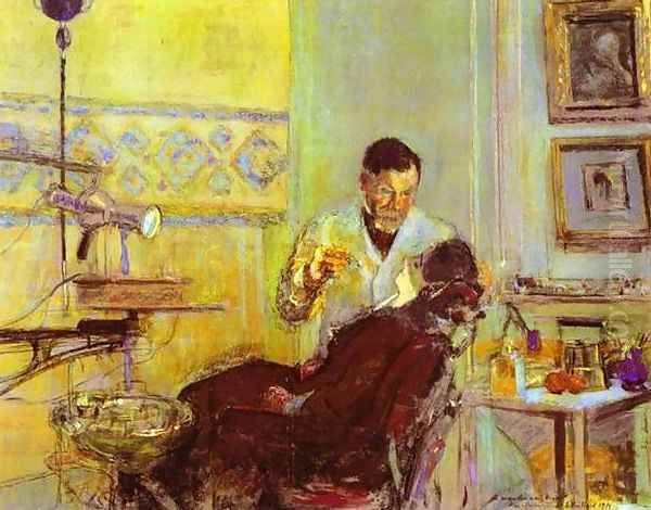 Dr. Georges Viau in His Office Treating Annette Roussel, 1914 Oil Painting by Jean-Edouard Vuillard