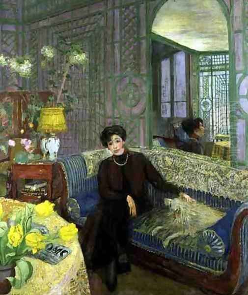 Portrait of Marcelle Aron, wife of Tristan Bernard (1866-1947) 1914 Oil Painting by Jean-Edouard Vuillard