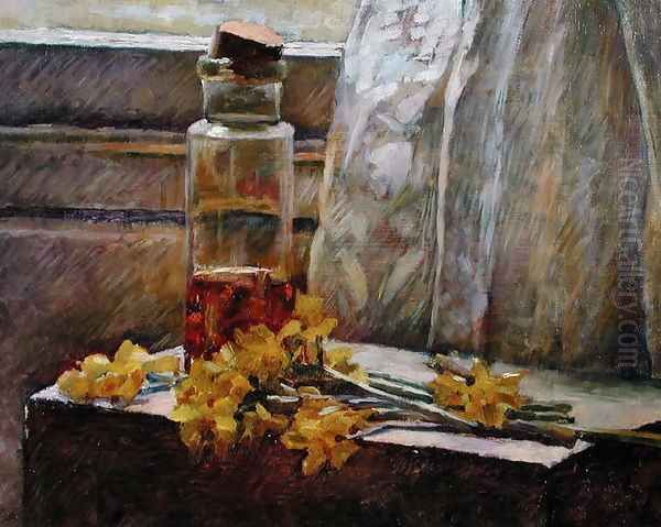 Bottle with Flowers, 1890 Oil Painting by Jean-Edouard Vuillard