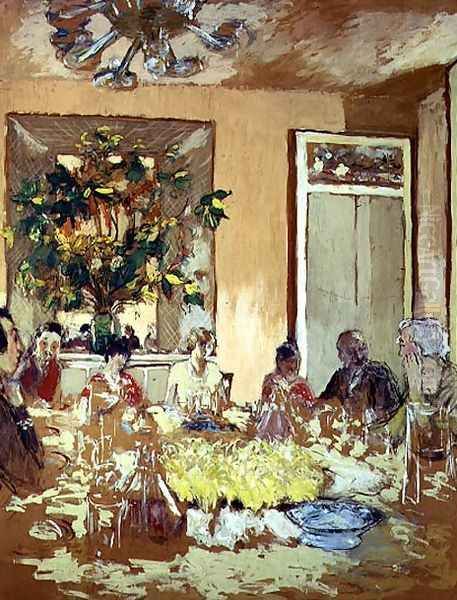 The Dining Room at Chateau de Clayes, 1938 Oil Painting by Jean-Edouard Vuillard