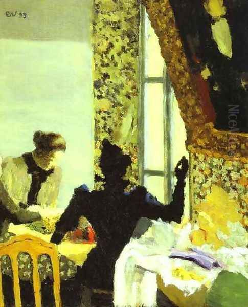 Lenght of Thread or Interior with Sewing Women (L'Aiguillée ou Interieur aux couturieres) 1893 Oil Painting by Jean-Edouard Vuillard