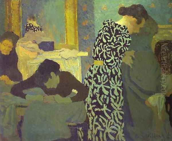 The Dress with Foliage (La robe a ramages) 1891 Oil Painting by Jean-Edouard Vuillard