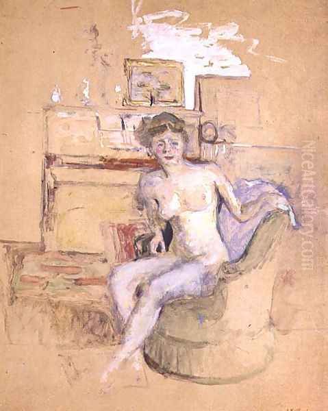 Seated Female Nude, 1940 Oil Painting by Jean-Edouard Vuillard