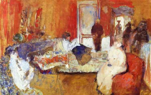 In the Red Room Oil Painting by Jean-Edouard Vuillard