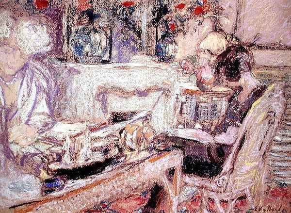 Interior - Mme Hessel at her Home, c.1930 Oil Painting by Jean-Edouard Vuillard