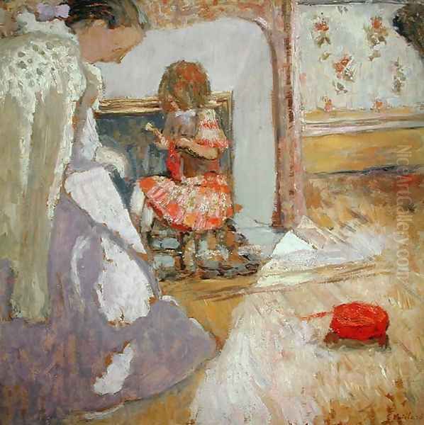 The Red Ball of Wool, c.1903-05 Oil Painting by Jean-Edouard Vuillard