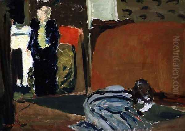 Woman Looking Under a Bed, c.1895 Oil Painting by Jean-Edouard Vuillard