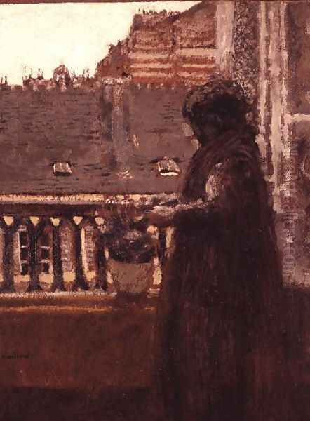 Madame Vuillard on her Balcony, c.1899 Oil Painting by Jean-Edouard Vuillard