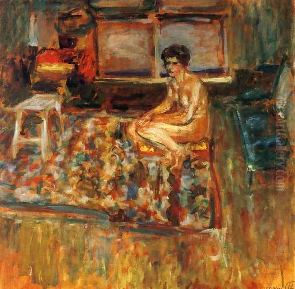 Nude on an Orange Rug Oil Painting by Jean-Edouard Vuillard