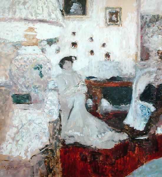 The Conversation under the Lamp, c.1914 Oil Painting by Jean-Edouard Vuillard