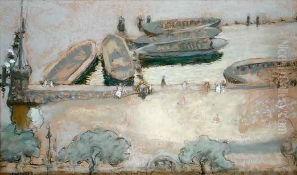 Loschplatz on the Aussenalster, 1913 Oil Painting by Jean-Edouard Vuillard