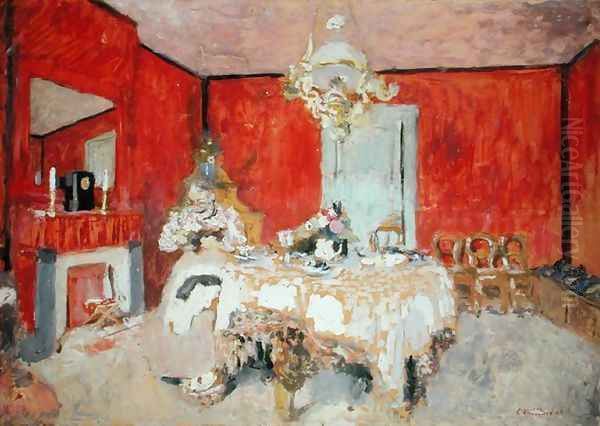 Red Interior, c.1900 Oil Painting by Jean-Edouard Vuillard