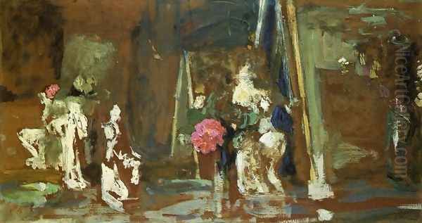 Statuettes on the Mantlepiece Oil Painting by Jean-Edouard Vuillard