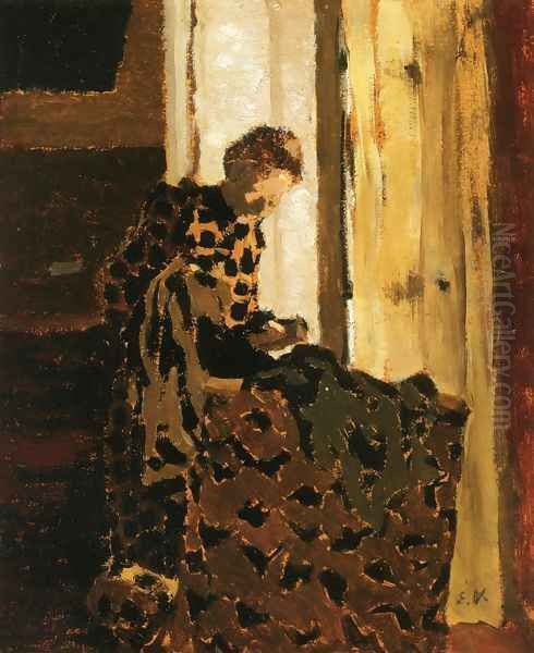 Woman Brushing a Garment Oil Painting by Jean-Edouard Vuillard