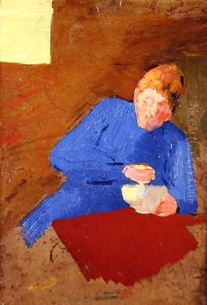 Marie Holding a Bowl, c.1891 Oil Painting by Jean-Edouard Vuillard