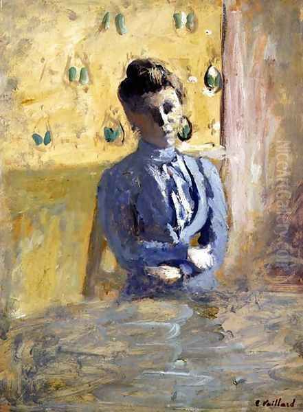 Woman in Blue Oil Painting by Jean-Edouard Vuillard