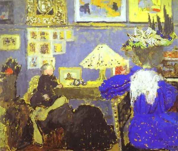 Lady in Blue-La Dame en bleu. 1895 Oil Painting by Jean-Edouard Vuillard