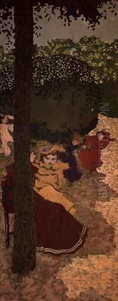 The Public Gardens: Young Girls Playing, 1894 Oil Painting by Jean-Edouard Vuillard