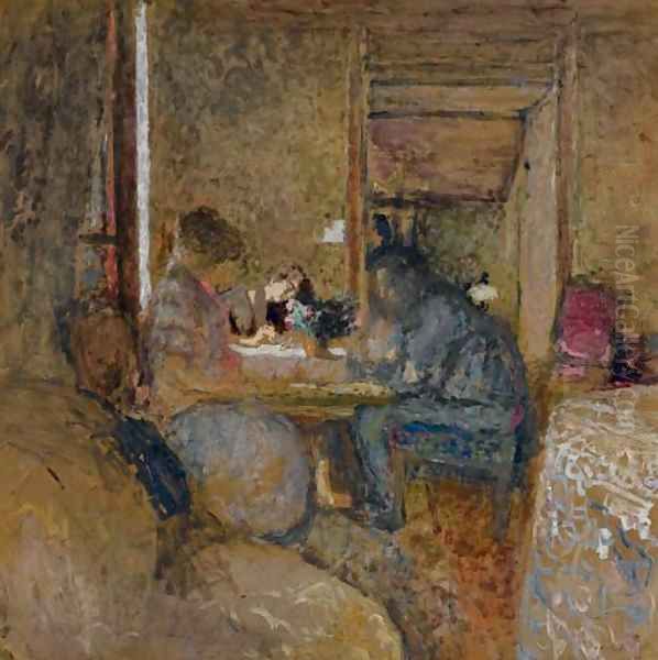 La partie de dames à Amfreville Oil Painting by Jean-Edouard Vuillard