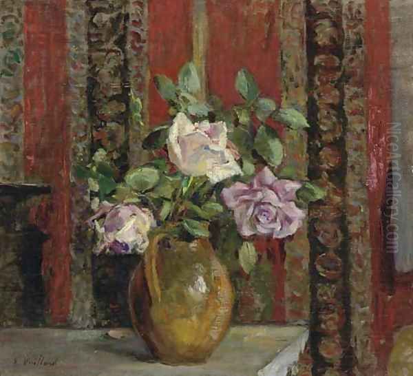 Roses dans une pichet Oil Painting by Jean-Edouard Vuillard