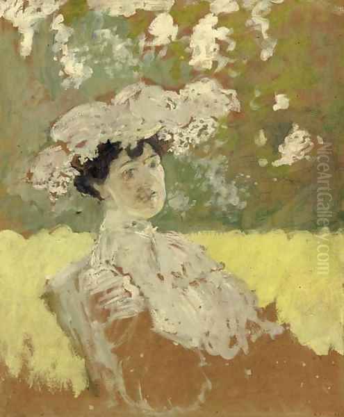 Madame Hessel en capeline Oil Painting by Jean-Edouard Vuillard