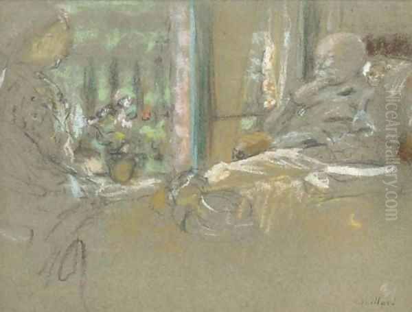 Devant la fenetre à Vaucresson Oil Painting by Jean-Edouard Vuillard